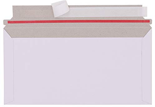 250x160mm Großbrief Umschläge DIN Lang Pappe Karton Versandbeutel Selbstklebend weiss Vollpappe Großbrief Maxibrief Buch (50)