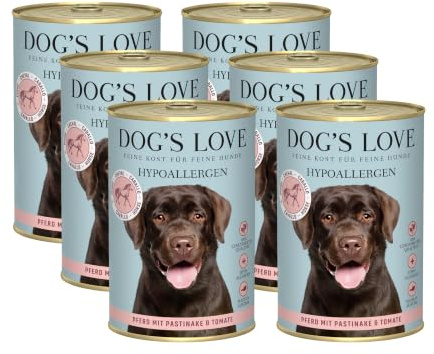 DOG'S LOVE Hunde-Nassfutter Hypoallergen Pferd 6 x 400g | ohne Getreide