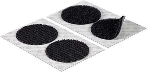Monedas de velcro de fuerza industrial, círculos en blanco y negro (negro, 2 pares)