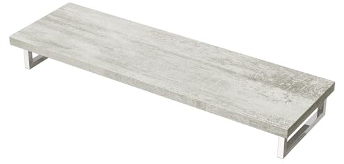Mai & Mai Waschtischplatte Wandkonsole Waschbeckenauflage 50x160cm inkl. Edelstahlkonsolenträger Waschtischhalter gebürstet Greige