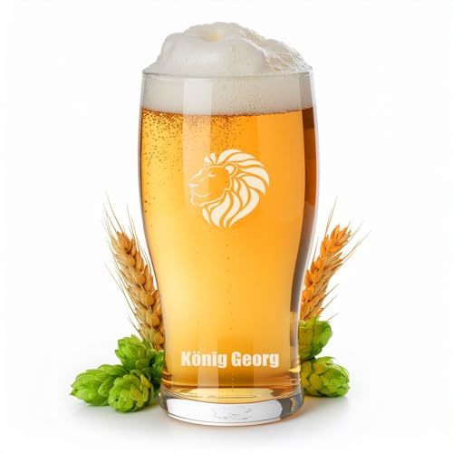 Maverton Bierglas mit Gravur, personalisierter Bierkrug 570 ml mit Henkel | Geburtstagsgeschenk für Männer, Geschenkidee für Bierfreunde, personalisierte Geschenke Herren