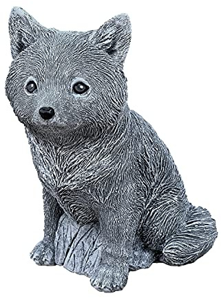 stoneandstyle Steinfigur Fuchs Welpe frostfest Steinguss Gartenfigur