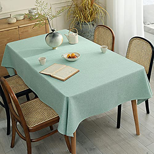 XQSSB Mantel Mesa Rectangular Antimanchas Cubremesa Algodón Grueso para de Hogar Picnic del Hotel Tienda de Café Verde 120 × 170cm
