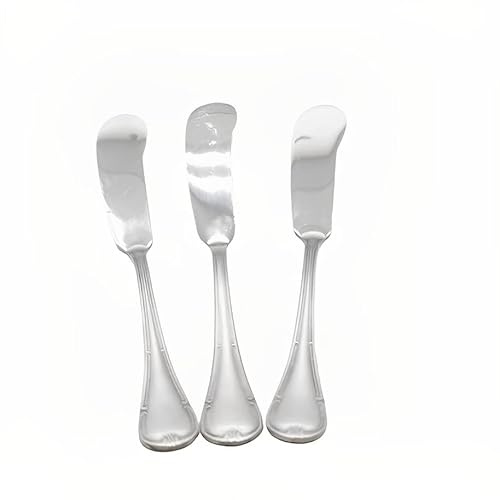 PLUS HOME CUCHILLOS MANTEQUILLA 3 UNIDAD 16.5X2 Cubertería de acero inoxidablepara cocina,decoracion mesa Excelente acabado (CUCHILLOS MANTEQUILLA 16.5X2CM, Colección Versalles)