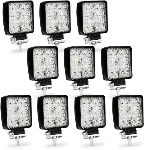 Joparri LED-arbetsstrålkastare, arbetsljus, 48 W, 12 V, 4 320 lm, LED-strålkastare, 6 500 K, IP67, vattentät backljus, för terrängtraktor, SUV