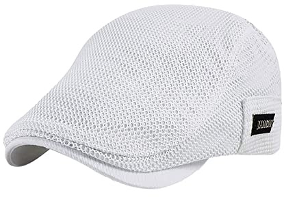 MILAX Baskenmütze Herren Winter Weiche Plaid Atmungsaktiv Winter Warm Comfort Beret Barett Cap Herren Schiebermütze Gatsby Schirmmütze Newsboy Flat Cap, Zz04#Weiß, Einheitsgröße