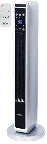 Calefactor de cerámica, temporizador de 8 horas, mando a distancia, 3 niveles, frío, 1200, 2000 W, oscilante, indicador de temperatura, ajuste de temperatura: 10 – 49 °C, calentador eléctrico