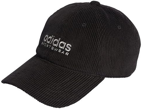 adidas Unisex Corduroy Low Dad Cap, Black/Grey Two, L