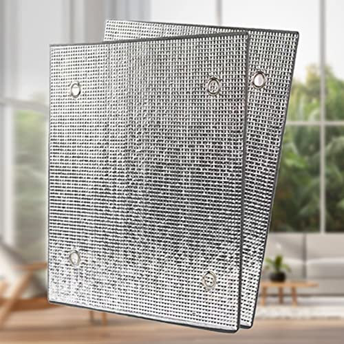 UV-Schutz Sonnenschutzfolie Fenster Innen oder Außen,Aluminiumfolie Fensterfolie Isolierfolie,Sichtschutzfolie mit Saugnapf,Aluminisierte Reflexionsfolie,für Zuhause und Büro (40x200cm/16''x79'')