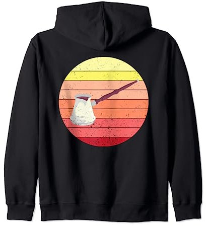 Retro Turkish Coffee Cezve Outfit Traditional Coffee Pot Zip Hoodie