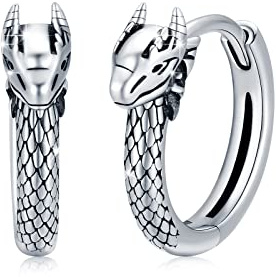 Drakörhängen 925 sterling silver drake smycken punk örhängen halloween örhängen personliga djur små ringar manschett örhängen för kvinnor män gåva till flickvän pojkvän, Sterlingsilver