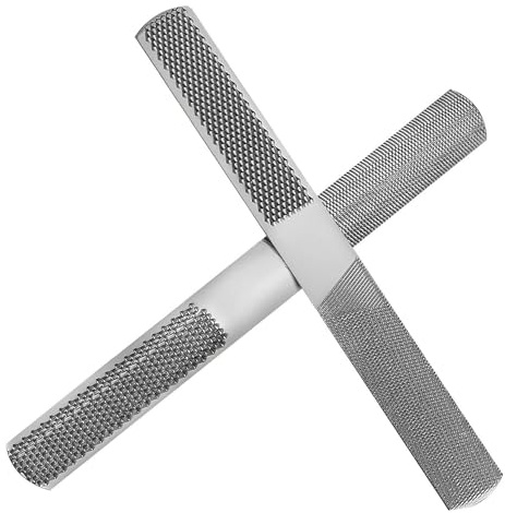 2P - Lima de madera de 4 vías y escofina redonda, media redonda, plana y de aguja, juego de escofina de madera para afilar herramientas de madera y metal