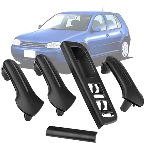 TTCR-II 5PCS Kompatibel mit Türgriff VW Bora Variant/Golf 4/PASSAT B5/JETTA | Golf IV Innen Türgriff Rechts+ Handgriffe Links JETTA Handgriff 3B0867172,1J0867172A Ziehgriff der Beifahrertür (Schwarz)