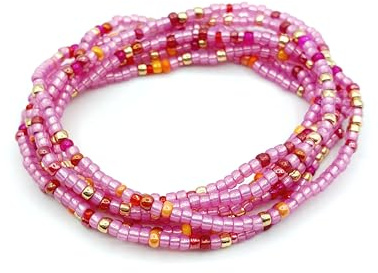 ARMBAND rosa pink gold gewickelt HANDGEFERTIGT by Bau[m]werk Made in Germany Wickelarmband pink gold Bollywood