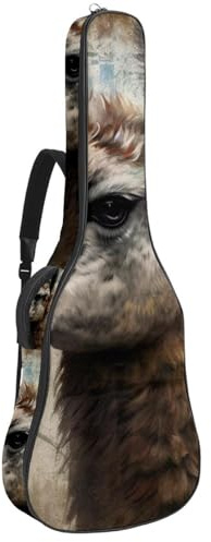 Schöne Gitarrentasche, wasserdichte Gigbag mit mehreren Taschen – 40/41/42 Zoll Akustikgitarrentasche, Vintage-Katzenmuster, Mehrfarbig Nr. 07, 42.9x16.9x4.7 in, Gitarrentasche