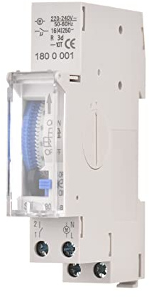Minuteur mécanique 24 heures AC 220-240 V, intervalle de 15 minutes, 96 fois marche/arrêt, minuterie électrique programmable, installation sur rail DIN, interrupteur relais