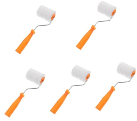 Gadpiparty 5pcs Self Leveling Spiked Screed Floor Roller Paint Brush Tool Spiked Flooring Roller Defoaming Brush