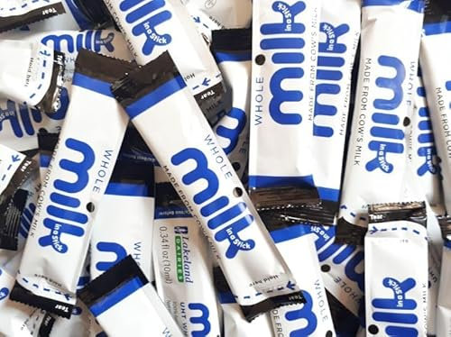 50 x 10ml UHT Whole Milk Sachets - Single-Serve Sticks – Long-Life, Individually Wrapped Portions for Tea, Coffee, Travel, Catering, Hotels & Office Use