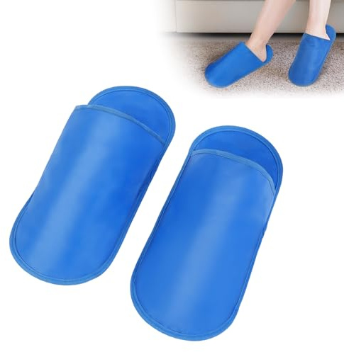 AOOWU Foot Ice Pack Slippers, 2 Pack Hot Cold Therapy Gel Slippers for Plantar Fasciitis, Neuropathy Pain Relief, Diabetic Foot, Chemotherapy, Toe Pain, Swollen Feet, Gout