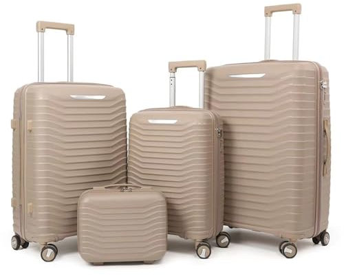 BMDOZRL Koffer Set Reißverschlusskoffer Dreiteiliges Set Leiser Universal-Rolltrolley-Koffer Bordkoffer Passwort-Reisekoffer(Khaki)