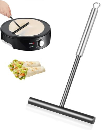 Répartiteur de Pâte, Ecarteur de Pâte en Forme de T, avec Manche en Acier Inoxydable de 20 cm Ecarteur de Crêpes, Spatule en Acier Inoxydable pour Crêpes, Pour Répartir la Pâte à Crêpes ou Les Crêpes