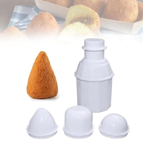 LINYIJOY Kit de moules à boulettes de riz DIY 3 en 1 - Multi-usages - Moule à arancini - Moule à onigiri - Moule à sushi - Pour boulettes de riz (cylindre + cône + rond) - Blanc