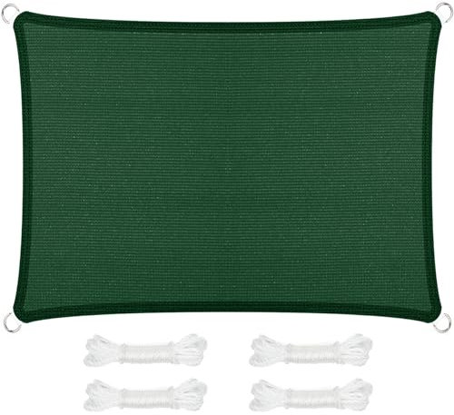 Vela Ombreggiante Traspirante 240 x 500 cm, 95% Protezione Solare, Traspirante, Anti Uv, Antistrappo, Vela Ombreggiante per Giardino, per Giardino, Terrazza, Verde Scuro