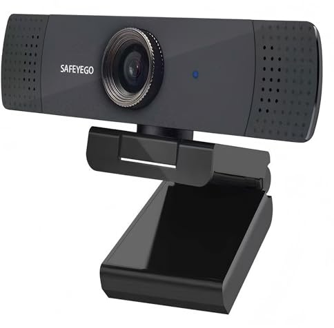 safeyego HD Pro webbkamera, Full HD 1080p/30fps videosamtal, klart stereoljud, HD-ljuskorrigering, fungerar med Skype, Zoom, FaceTime, Hangouts, PC/Mac/Laptop/MacBook/surfplatta - svart