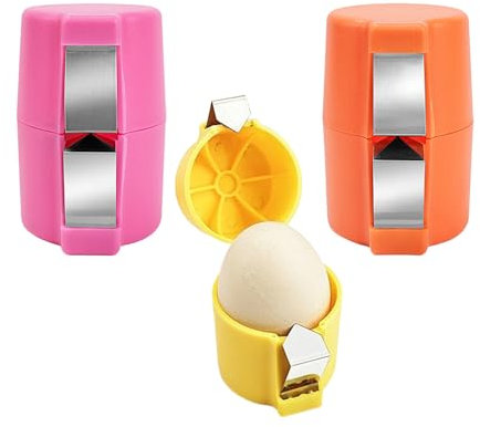 3PCS Egg Shell Opener CHUNLINLAODA- Easy Egg Cracker Egg Opener Tool Egg Cracker Tool Portable Egg Shell Remover Handheld Egg Cracking Tool Eggshell Separator Tool for Kitchen Gadgets (1 Set)