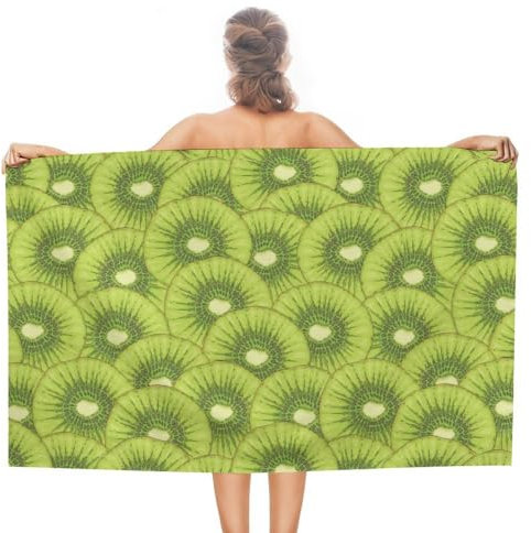 Beach Towel Kiwi-Frucht-Rotes Streifenmuster Mikrofaser Duschtuch Schnell Trocknend Duschtücher Für Männer Damen Spa 80X130Cm