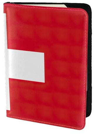 Reisebrieftasche mit Schweizer Flagge, Reisepasshülle für Familie, Leder, für Männer und Frauen, Schwarz, Einheitsgröße