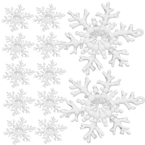 Cabilock 50stücke Schneeflocke Zum Aufhängen Weihnachtsbaumschmuck Aus Hängende Dekoration Für Fenster Und Wände DIY-weihnachtsschmuck Weihnachtsanhänger Für Party Und Baumdeko