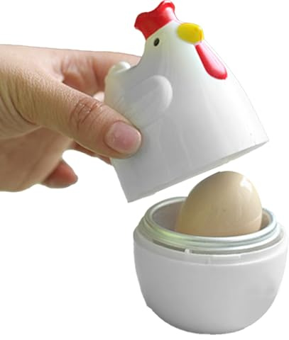 Machine à œufs pochés – Cuiseur à œufs au micro-ondes | Cuiseur vapeur portable en forme de poulet anti-adhésif pour cuisson rapide, petit-déjeuner, omelette, bacon, friteuse de pommes de terre
