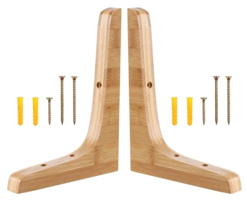 SHINEOFI 2 Soportes Para Estante De Pared Escuadras Triangulares De Madera Soportes Para Estantes Montados En La Pared Soporte De Esquina Para Repisa Jardineras Y Almacenamiento