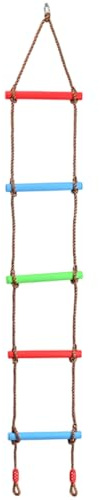 Jcasbdn Rope Ladder for Kids, 6FT Sturdy Plastic & Nylon Ropes Climbing Toys, Great for Swing Set, Outdoor, Tree House, Playground