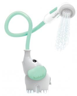 Douchette de Bain Bebe Elephant Gris, Turquoise - Tuyau aspergeur, Jet d'eau - Douche, Baignoire - Set Jouet eveil Enfant et Carte Tigre