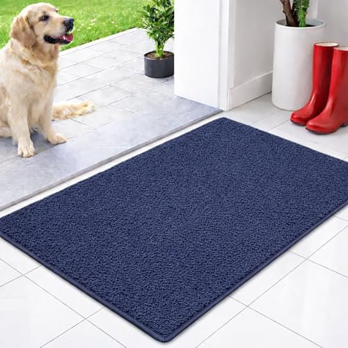 Floordirekt Schmutzfangmatte innen 80 x 120 cm - Dunkelblau - rutschfeste Maschinenwaschbare Fußmatte - Türmatte Sauberlaufmattestürmatte - Fussmatte für Hund - Haustür & Flur - NASA