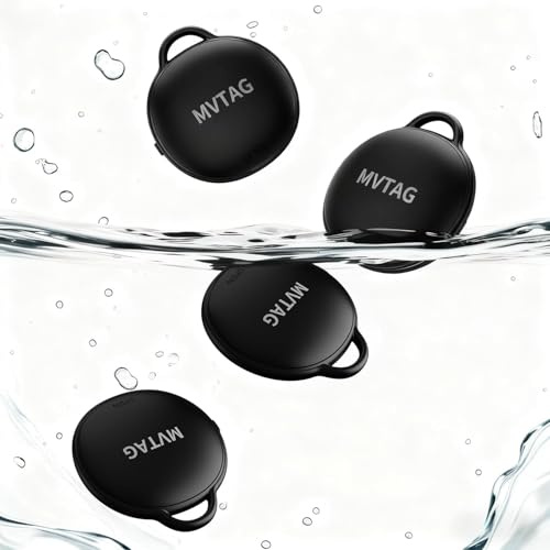 Air Tracker Schlüsselfinder, Koffer Tracker für Apple Find My (Nur iOS), IP68 Wasserdicht Bluetooth Smart Tag Kofferanhänger für Schlüssel, Gepäck, Koffer, Brieftasche, Austauschbarer Akku,4er Pack