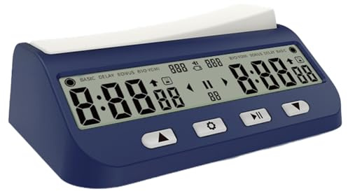 HUAJINGKEJI Mehrsprachige Spieluhr – 5 Wettbewerbs-Timing-Systeme, einstellbare Lautstärke, tragbar und einfach einzurichten, Schach-Timer, tragbare Schachuhr für Turniere