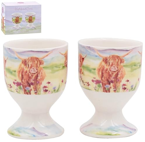 The Leonardo Collection Jennifer Rose Gallery - Coquetiers en porcelaine fine - Vaisselle de petit déjeuner - Accessoires de cuisine de campagne et de salle à manger de ferme - Cadeau pour les