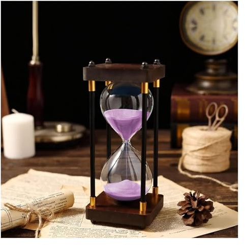 Reloj de Arena de Madera, Reloj de Arena con Grabado Personalizado, Multicolor, 15, 30, 45 y 60 Minutos(Purple,60 Minutes)