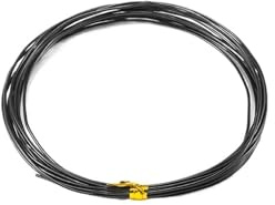 Aluminiumtråd i anodiserad aluminiumtråd rund 2 till 10 meter (0,6–3,0 mm) för smyckestillverkning, armband, hantverk, tillbehör och gör-det-själv-tillbehör (svart, 0,6 mm x 10 m)