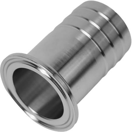 Wodsty 15 Inch Tri Clamp to 15 Inch Sanitary Rubber Hose Barb Adapter, 304 Stainless Steel Fitting for Food, Dairy, Beverage and Water Oil Gas Pipelines