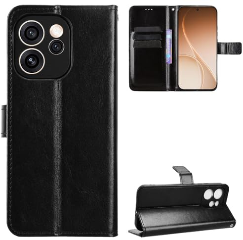 Ebzzliy Cover per OPPO Reno 15 F 5G/15 FS 5G, Antiurto Custodia, Nero | Pelle Premium Portafoglio Slot per Schede Chiusura Magnetica Case