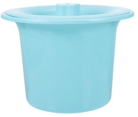 DECORNIJIA Pot Urinoir Plastique Couvercle, Bassin de Lit Épais, Couleur Bleu Ciel, Usage Nocturne Familial, Pot Multifonction pour Adultes et Garçon et Filles, Soins à Domicile