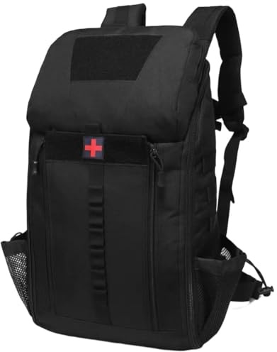 HiyyFloy 40 l första hjälpen kit, vattentät taktisk medicinsk ryggsäck, första hjälpen väska för vandring, vandring, jakt, fiske, camping, utomhussporter.