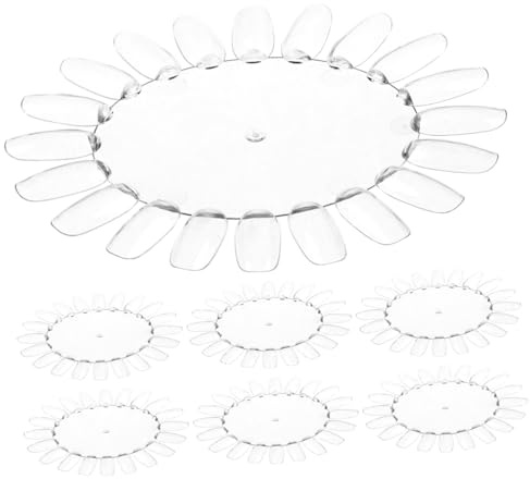 Nuancier Disque Transparent 10 Pièces en Plastique pour Manucure | Affichage 20 Couleurs ou Motifs, Pratique pour Vernis et Dessin, Lot de 10 Cartes