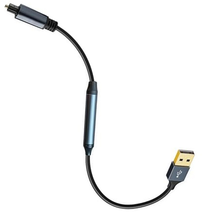 Tsophreniq Adattatore audio ottico da USB a a SPDIF Convertitore per computer portatile Adattatore di trasmissione digitale per Home Theater Usb a a cavo audio ottico