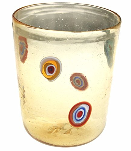 Glass Goto Venetian Murrine Millefiori Amber Murano Glasses Made in Italy