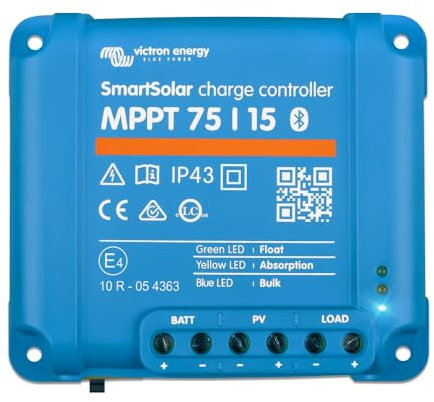 Victron Energy SmartSolar MPPT Laderegler - Solar Laderegler (Bluetooth) - 75V 15 Amp 12/24-Volt